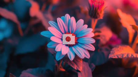 Beautiful macro photography of a vibrant blue and purple daisy flower. The detailed photography showcases the delicate violet and pink colors, with soft shadows and a clean, sharp focus. The professional color grading creates a serene, low-contrast image. --chaos 30 --ar 16:9 --v 6.1 Job ID: 34a7067a-d45d-4dcc-b1b9-5badc9996125の素材