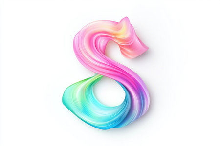 Colorful fluid lines in the shape of an S on a white background, 3D rendering illustration with colorful abstract liquid flow and pink, blue, and green color waves for a design element. Abstract, futuristic art design element with a wavy ribbon. Vector illustration. --ar 3:2 --v 6.1 Job ID: 9b7911f6-7323-4bfd-8085-4e4611a668e1の素材