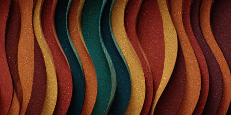 Abstract wave pattern in textured, warm colors, evoking a sense of depth and movementの素材
