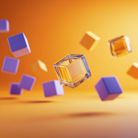https://s.mj.run/kBlfO37UnKg A background of yellow cubes floating in the air on an orange gradient background. The background is minimalistic and uses soft lighting to highlight each cube, creating depth with perspective. It has a clean design aesthetic with geometric shapes and forms. --v 6.1 Job ID: 01c23010-08fc-4161-af67-f06236d5f6d1の素材
