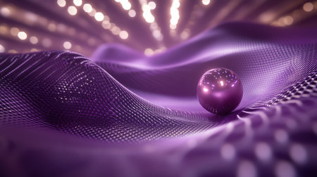 3D render of a purple grid with a pink ball rolling down the slope. --chaos 30 --ar 16:9 --v 6.1 Job ID: 686f33cb-0f7f-47e6-b0c4-647d99278eefの素材