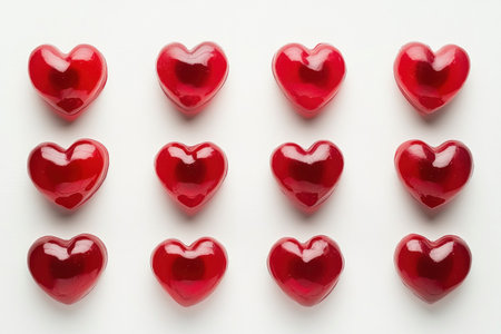 Valentine's Day background with red hearts on white, copy space concept, top view, flat lay, banner, mock-up, template, stock photo, 3056x2784 resolution --ar 3:2 --v 6.1 Job ID: afc634cf-3cd7-449f-b1c0-b2afceff0708の素材