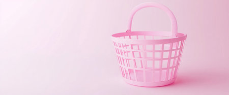 3D rendering of a shopping basket icon isolated on a pink background with copy space, a minimal concept. Detailed photograph, stock photography, in white and pastel colors, with high-key lighting. --ar 12:5 --v 6.1 Job ID: 5ce87cfe-8475-4723-a358-183d032dcf23の素材