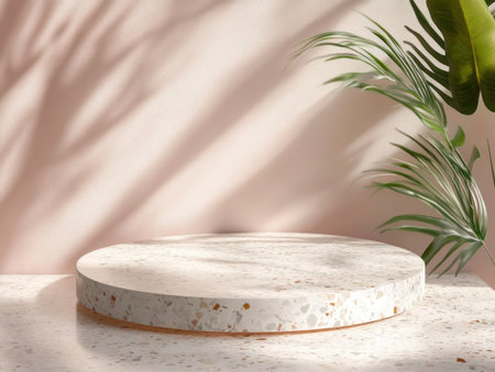 3D render of an abstract pink background with an empty stage mockup for product presentation. The design features a minimalistic geometric platform and a circular podium scene, presented in a flat lay composition. --ar 4:3 --v 6.1 Job ID: f30bc975-998f-4758-b122-fb75a1c2b435の素材