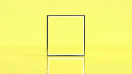 3D rendering of a square frame icon on a yellow background, in a minimalistic style with a simple design, high-resolution photography. --chaos 30 --ar 16:9 --v 6.1 Job ID: 3fb64e08-61ed-43f3-aac8-33ba16f8e533の素材