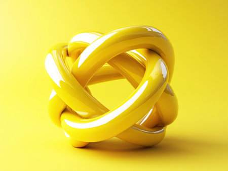3D rendering of yellow abstract geometric shapes on a solid background. Minimal concept, studio lighting, with 2/3 empty space around the objects. All in focus, with sharp details. --ar 4:3 --v 6.1 Job ID: ddc02b5e-192b-4fb8-918d-ae835f78caabの素材