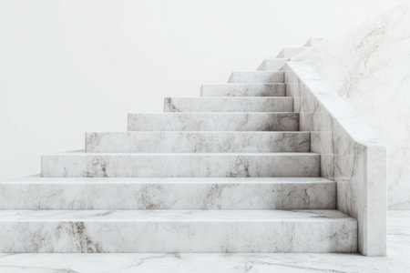 3D render of white concrete stairs on an empty background. --ar 3:2 --v 6.1 Job ID: 5e5034fb-8e27-47d2-be1c-7a666848ba2dの素材