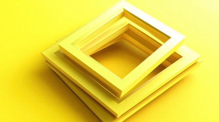 3D rendering of a square frame icon on a yellow background, minimalist design, simple. --chaos 30 --ar 16:9 --v 6.1 Job ID: c6fdae2d-6784-4c25-a041-7512f65c1f2dの素材