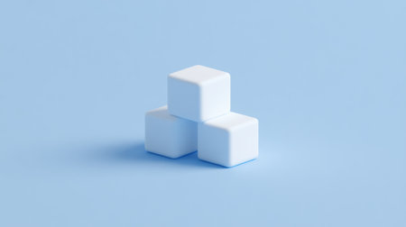 3D isometric cubes on a blue background, in shades of blue, minimalistic, high resolution. --chaos 30 --ar 16:9 --v 6.1 Job ID: aeb8b939-f940-41ff-8539-5b4dc08cf3aaの素材