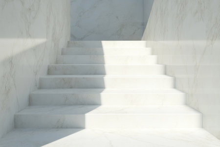 3D render of simple white concrete stairs on an empty background. --ar 3:2 --v 6.1 Job ID: 0a675036-d11c-488f-98f8-46cdfb241fb7の素材