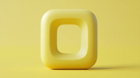 3D rendering of a square frame icon on a yellow background, in a minimalist style with a simple design, high-resolution photography. --chaos 30 --ar 16:9 --v 6.1 Job ID: 283e2914-d8e4-40f8-b86d-9427c0b77639の素材