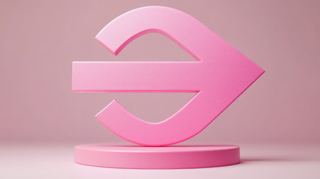 Abstract geometric background with a pink podium for a product presentation mockup. Geometric shapes in the form of an arrow on a pastel-colored background. 3D rendering illustration, 8K resolution, high resolution, ultra-realistic, cinematic. --chaos 30 --ar 16:9 --v 6.1 Job ID: c94eb3c3-f5c5-43c9-8523-7a4b8f0c96dcの素材