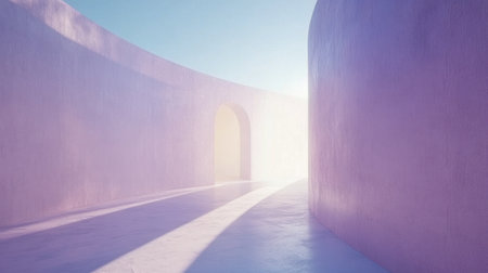 Abstract purple and blue gradient background with a simple, minimalistic curved shape, in low light with shadows, a Cinema 4D render in high resolution. --chaos 30 --ar 16:9 --v 6.1 Job ID: 4e141a85-3d37-426e-a78a-3d4091870d2aの素材