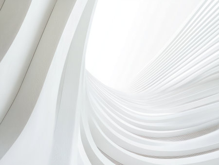 Abstract white background with soft lines and curves, creating an elegant and minimalist design for your presentation or wallpaper. Commercial photograph, stock photography. --ar 4:3 --v 6.1 Job ID: 2be823e1-65df-4c10-9d22-9615c343b2a6の素材