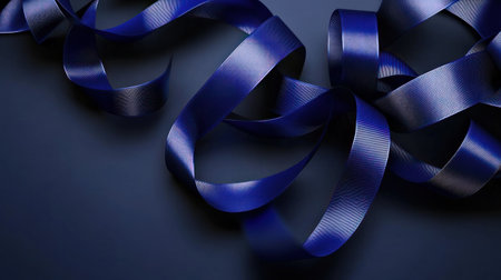 Abstract blue ribbon on a background, flat design, simple shapes, minimalistic style, blue gradient background, smooth curves, vector illustration, 3D rendering, Adobe Illustrator, simple composition, wide-angle lens, sharp focus. --chaos 30 --ar 16:9 --v 6.1 Job ID: 85503a1c-5a86-49e9-af06-8c885498ae4aの素材