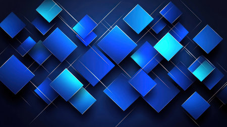 Dark blue geometric background with numerous squares. Abstract dark blue background with squares. Dark abstract background with blue cubes, cubes, and square shapes. Background with a dark blue cubic pattern. Minimalistic 3D rendering illustration. --chaos 30 --ar 16:9 --v 6.1 Job ID: 77832f20-e90f-44dd-bf90-d6fa3b2af618の素材