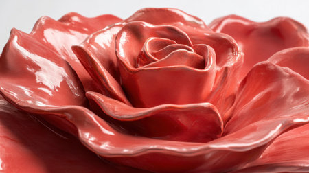 Close-up of red fabric, a rose shape is created by the folds and texture of the cloth. The material appears soft with a subtle sheen under the bright light. --chaos 30 --ar 16:9 --v 6.1 Job ID: 4c79d2ae-2833-4ccc-9728-96a2d932add3の素材