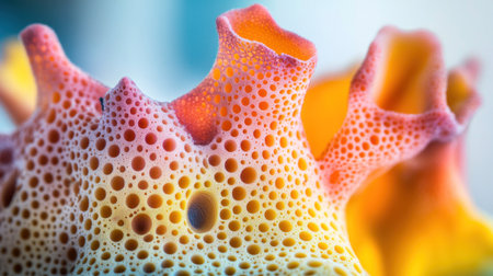 Close-up of a colorful, plastic 3D-printed object with intricate patterns, highlighting the detailed textures and vibrant colors against a bright background. The focus is on capturing details like light reflections or shadows to highlight the depth of texture in a high-resolution image. --chaos 30 --ar 16:9 --v 6.1 Job ID: 8eedaebc-6049-4d58-9f54-26de97e56ffbの素材