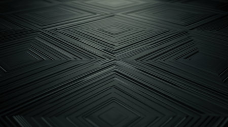 Black geometric background with interlocking squares and stripes, 3D render. Minimalist wallpaper design for web, print, or packaging use. --chaos 30 --ar 16:9 --v 6.1 Job ID: f47f4f92-59e2-449c-81ef-7e20d688c03bの素材
