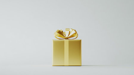 Gold gift box with a ribbon, isolated on a white background, front view. --chaos 30 --ar 16:9 --v 6.1 Job ID: 43490463-135d-47db-951c-c97d19d55e5aの素材