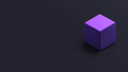 Isometric purple cube, isometric rendering, simple dark background, high resolution, Cinema 4D render, 3D style, low poly, high contrast, soft shadows, minimalism, depth of field, Octane render, Cinema 4D --chaos 30 --ar 16:9 --v 6.1 Job ID: 6e1515c9-2bf9-44e2-8b1c-5b52adc7c2aaの素材