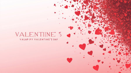 Happy Valentine's Day background with red hearts vector illustration, text "HAPPY VALENTINE'S DAY" banner design template for a romantic party and love concept. Red heart shapes flying on a red gradient background. Vector illustration. --chaos 30 --ar 16:9 --v 6.1 Job ID: 1af2e5fb-b920-437c-8af1-de4c259cb57cの素材