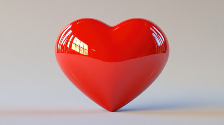 Red heart, glossy finish, on a white background, 3D rendering, front view. --chaos 30 --ar 16:9 --v 6.1 Job ID: fd49f766-a527-4acd-bebe-0f93fd3d2480の素材