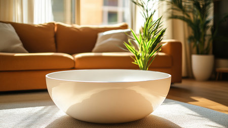 Modern living room with a sofa and a white, egg-shaped coffee table, close-up, ultra-realistic photography, cinematic lighting, professional color grading, and clear focus on the furniture. --chaos 30 --ar 16:9 --v 6.1 Job ID: 87cc7eb7-deba-4e53-898f-90f0499c4208の素材