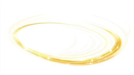 White background, transparent yellow circular light trail, game icon, white and gold color scheme, semi-transparent effect, high resolution, no shadow details, no projection distortion. White background. Transparent circle with luminous golden lines, white glowing edge, white glow around the edges of the circles. Luminescent outline effect. A single golden line forms an oval shape on a pure white background. The light is bright and dazzling. It glows in white light. No shadow or reflection. High definition. Ultra-high-definition. --chaos 30 --ar 16:9 --v 6.1 Job ID: ae0f5477-4e8e-4993-a58d-0f56eac7acaaの素材