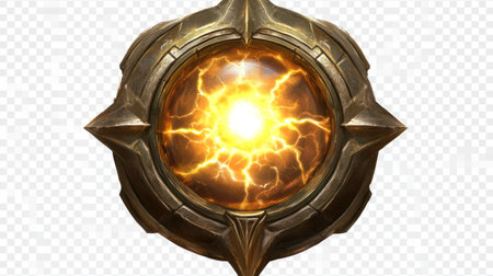 White background, yellow lightning in the middle of a circular shape, white transparent elements, yellow and orange colors, PNG image, fantasy game style, fantasy game concept art, game asset, concept art, white background, PNG, white border --chaos 30 --ar 16:9 --v 6.1 Job ID: 6798f093-53bd-4833-bfb9-aff5bf282544の素材