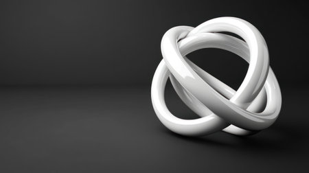 White sphere with three interlocking rings, simple design, 3D rendering, minimalist style, monochromatic color scheme, high resolution. --chaos 30 --ar 16:9 --v 6.1 Job ID: f3f84900-f2d8-4a7a-8233-3b53de8f18d1の素材