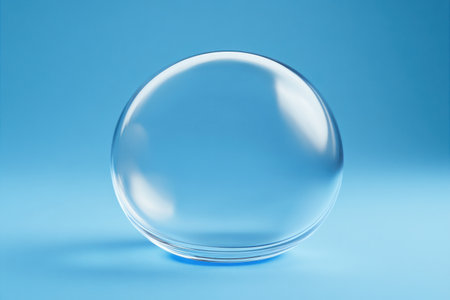 A highly detailed and realistic photograph of an air bubble on a blue background, with sharp focus and no blur effect. The water droplet is centered in the frame, with no reflections or refractions. It has perfect lighting and shadows, and is set against a simple, solid-color background. There are no other elements in the scene, emphasizing its clear shape and texture. This style would make it easy for AI-based tools like Adobe Photoshop or Lightroom to enhance the details without the background. --ar 3:2 --v 6.1 Job ID: 34f2f0bd-1b71-4378-9dbc-00f9c0aa92b1の素材