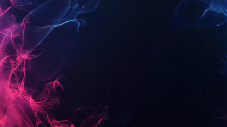 Neon light effect circle frame on a dark background, with glowing lines in blue and pink colors. Abstract neon design element for a wallpaper or banner with copy space. Vector illustration. Stock photo with 2/3 space for text. --chaos 30 --ar 16:9 --v 6.1 Job ID: e3b2c669-f8cc-41ce-9b64-dbd7eddd4e27の素材