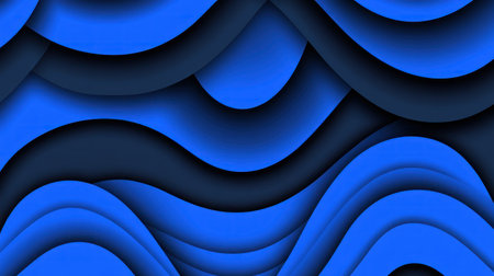 Blue background with abstract wavy lines, dark blue gradient. --chaos 30 --ar 16:9 --v 6.1 Job ID: 3abb485a-6da4-45a3-a110-38b72243f8b2の素材