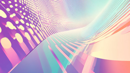 Colorful pastel background with halftone dots and gradient in blue, green, purple, and pink, with a soft focus, providing copy space for web design or presentation on the screen, reflecting digital technology. --chaos 30 --ar 16:9 --v 6.1 Job ID: 5619f39d-320d-407d-8ca3-f1277483cd26の素材