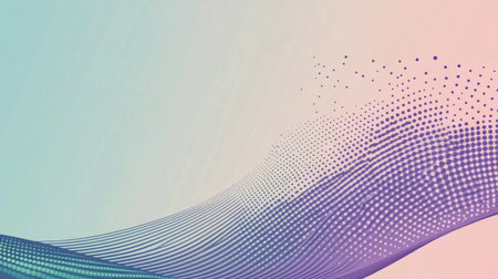 Colorful pastel background with halftone dots and gradient in blue, green, purple, and pink, with a soft focus, providing copy space for web design or presentation on the screen, reflecting digital technology. --chaos 30 --ar 16:9 --v 6.1 Job ID: 5619f39d-320d-407d-8ca3-f1277483cd26の素材