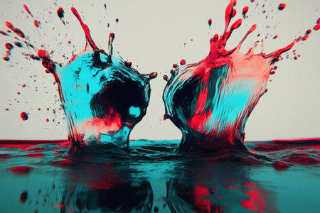 An anaglyph photograph of a colorful, psychedelic liquid, creating a trippy effect. --ar 3:2 --v 6.1 Job ID: e0d24cc9-9262-4ff8-b444-f7abfcd62dc2の素材