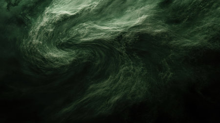 An emerald green, swirling galaxy against a black background, captured in a close-up, cinematic view. A dark fantasy scene, with an epic feel. --chaos 30 --ar 16:9 --v 6.1 Job ID: 50d95911-337d-4259-b6f4-784ecf98f100の素材