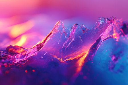 A blurry, iridescent, holographic rainbow-colored background with neon purple and blue hues. It is a close-up of the edge of an out-of-focus object. The focus should be on the edges of a piece of paper. There is plenty of space around it. --ar 3:2 --v 6.1 Job ID: 2ae9941a-8d44-495a-86b7-a7fa58356894の素材
