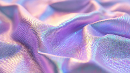 Close-up of an iridescent holographic fabric with a blurred face in the background, digitally enhanced --chaos 30 --ar 16:9 --v 6.1 Job ID: b61a3af8-1284-4b27-97ce-a62df7bff7fcの素材