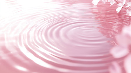 A soft pink background with water ripples and circles, creating an abstract and dreamy atmosphere. The light pastel tones create a gentle and soothing effect that is perfect for conveying tranquility or romance in design projects. This image can be used as the backdrop of product promotional materials, beauty products, romantic designs, and more. It's also suitable to use on social media backgrounds, where it adds charm and warmth., ultra-realistic photograph captured, high-resolution 20 megapixel with sony A7iii camera , full HD, 85mm f/4 lens --chaos 30 --ar 16:9 --v 6.1 Job ID: e91eba30-3fd6-45d1-811f-d442b3b6649aの素材