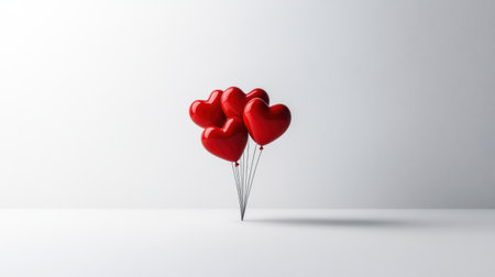 5 red heart-shaped balloons on a white background, photorealistic, ultra-realistic, photography, hyper-realistic, hyper-detailed, hyper-sharp focus, studio lighting. --chaos 30 --ar 16:9 --v 6.1 Job ID: 9c217e87-2dee-4f00-939d-c187f094b26cの素材