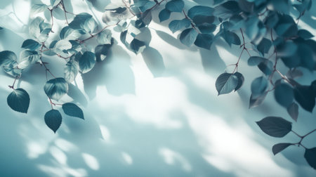 Blurred shadows of leaves on a white background, an abstract natural effect for design and presentation. Gray shadows from plants on the wall. Soft light, shadows from tree branches. Gray foliage texture. --chaos 30 --ar 16:9 --v 6.1 Job ID: fee52606-74d2-4bca-ada3-74f6e9535ea2の素材