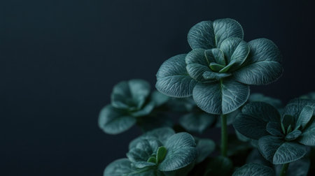 A close-up of green shamrocks against a dark background, symbolizing St. Patrick's Day and the luck that comes with them. --chaos 30 --ar 16:9 --v 6.1 Job ID: 6ccdfbc1-bf9d-4c52-a2d7-016451c9c8b5の素材