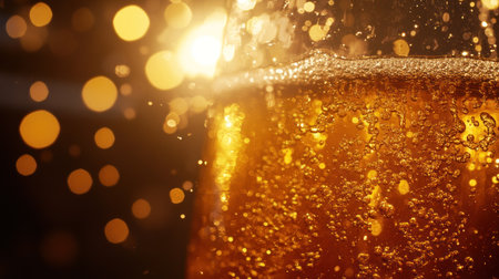 A close-up of the surface texture of gold, featuring flowing and shimmering liquid metal with intricate patterns and reflections, creating an ethereal glow. The background is filled with golden light, enhancing the luminous effect. This image should evoke luxury and opulence in high-definition detail, capturing every fine line on the metallic surface. It's perfect for design projects that feature gold textures or festive themes. --chaos 30 --ar 16:9 --v 6.1 Job ID: 5d2f1404-db2d-4adb-b128-bf6a6d22df18の素材