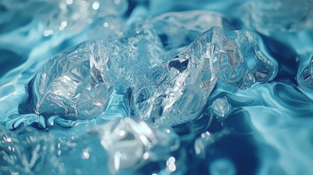 Close-up of an abstract background with transparent water ripples in a light blue color, with ample copy space. An abstract banner for design, wallpaper, decoration, or presentation. Water texture, close-up shooting, 4K resolution, ultra-realism, high detail, in the style of Kodak Ektar, stock photography. --chaos 30 --ar 16:9 --v 6.1 Job ID: 5077eb50-eda9-4ebf-8a9b-b79234c03863の素材