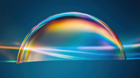 Holographic abstract background with rainbow colors and iridescent effects, creating an otherworldly atmosphere for design projects. Pastel blue background, rainbow hologram, ethereal, rainbow light streaks, iridescence/opalescence, fluid motion, holography. --chaos 30 --ar 16:9 --v 6.1 Job ID: 1efe1bb5-730e-4347-b5f9-d2d30a17f238の素材