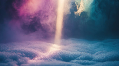 Holographic Haze, an iridescent hologram effect in shades of purple and pink, creates a soft, dreamy glow. The result is a mesmerizing and ethereal visual experience. --chaos 30 --ar 16:9 --v 6.1 Job ID: 0787473a-475d-45a8-87c0-abe65a956247の素材