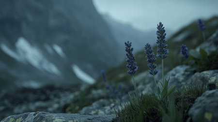 A photograph of lavender plants in the wild, taken with an analog camera and a blurred background, featuring purple hues, nature photography, a macro lens, natural light, depth of field, a bokeh effect, high resolution, vibrant colors, intricate details, an artistic style, a close-up shot, and a focus on the flowers. --chaos 30 --ar 16:9 --v 6.1 Job ID: 8e3f3a1f-c51a-451d-bb3f-3522539bdd9bの素材