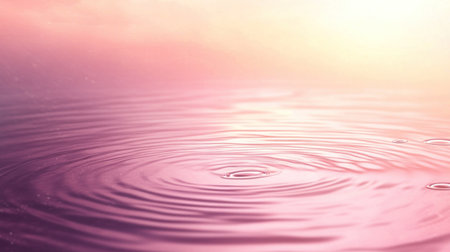 Close-up of pink water ripples and circles on a pastel background, an abstract summer nature water texture banner with a copy space area. --chaos 30 --ar 16:9 --v 6.1 Job ID: 28ab22cf-5780-490a-b058-71a209c3664cの素材